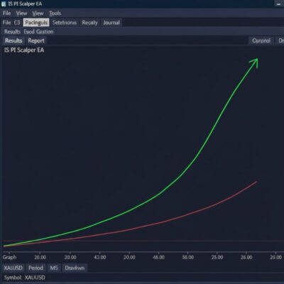 Biểu đồ kết quả backtest IS PI Scalper EA với tỷ lệ thắng 92% trên cặp XAUUSD.