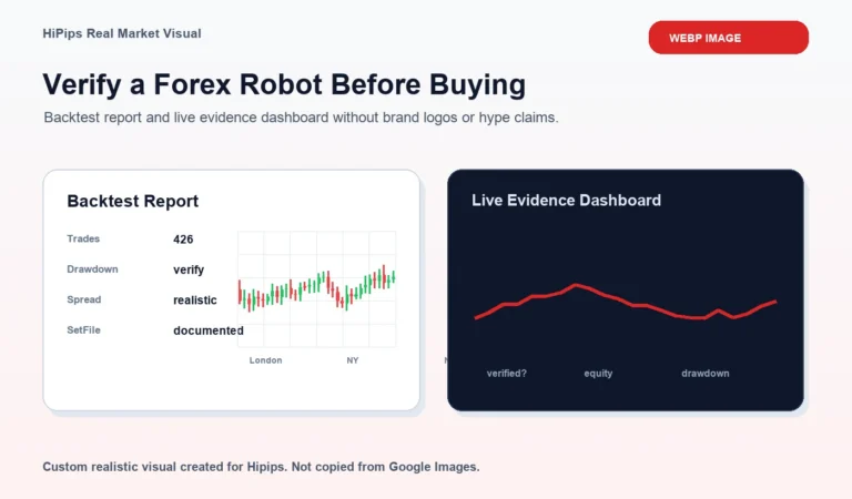Verify a Forex Robot Before Buying realistic trading terminal and chart visual