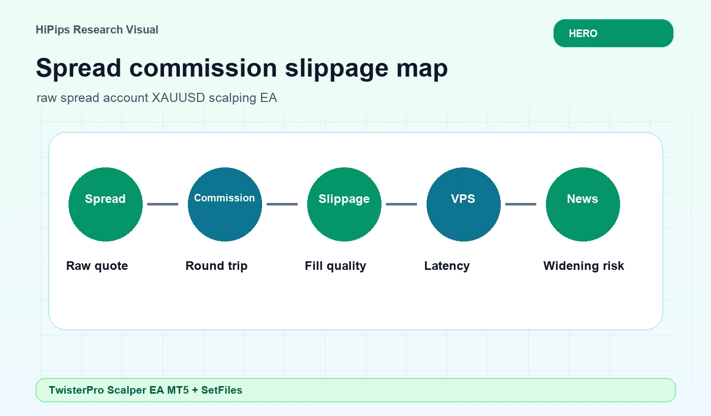 Spread commission slippage map for TwisterPro Scalper EA MT5 + SetFiles