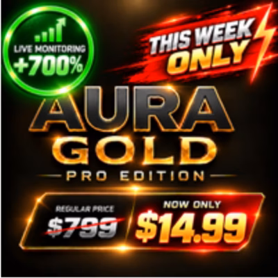 Aura Gold Pro Edition MT5 EA cover showing HiPips price $14.99