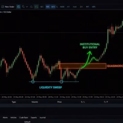 INSTITUTIONAL SMC ROBOT MT5 order block trade chart