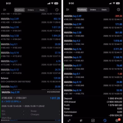 ZS-RSI MARTI EA MT5 review screenshot showing trading information