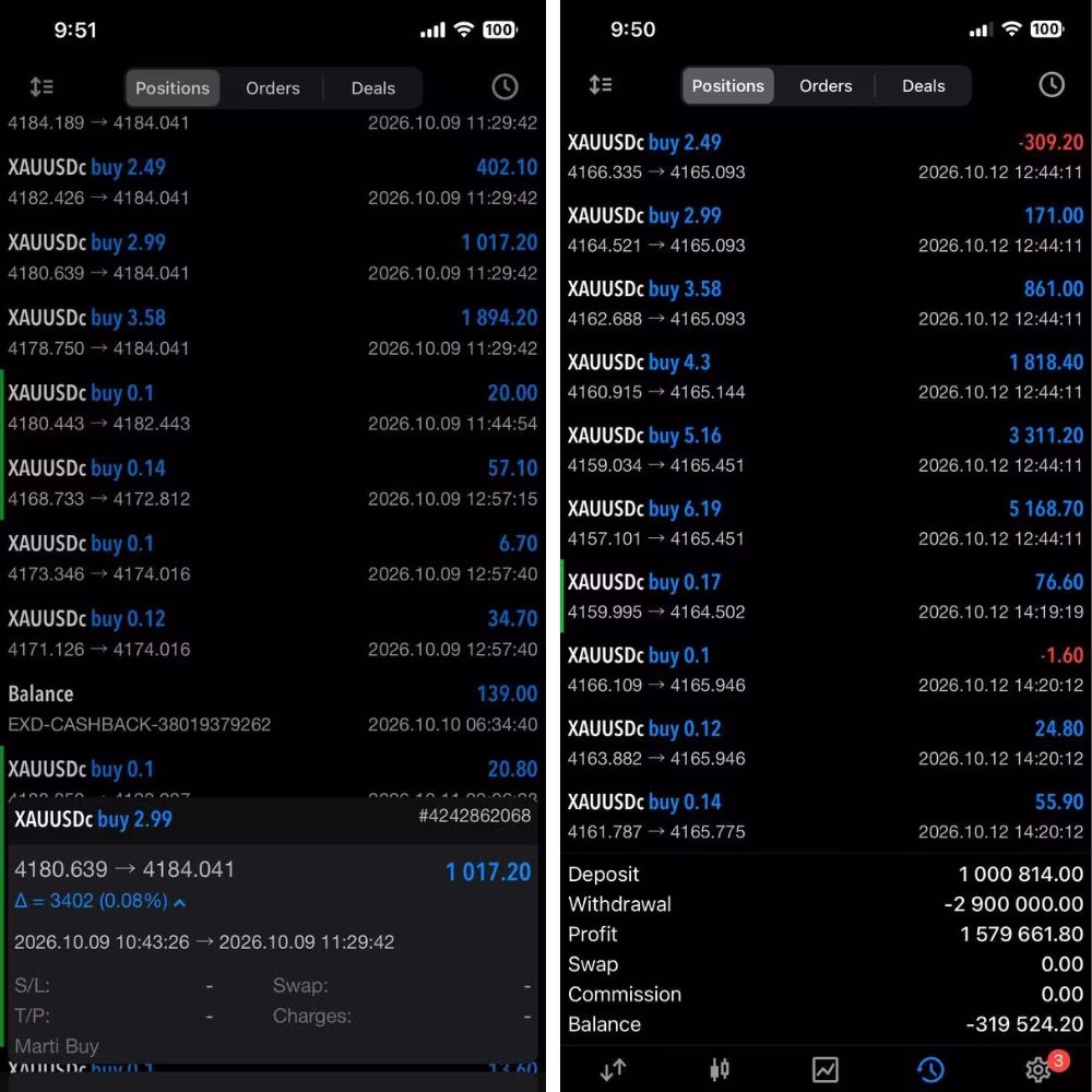 ZS-RSI MARTI EA MT5 review screenshot showing trading information